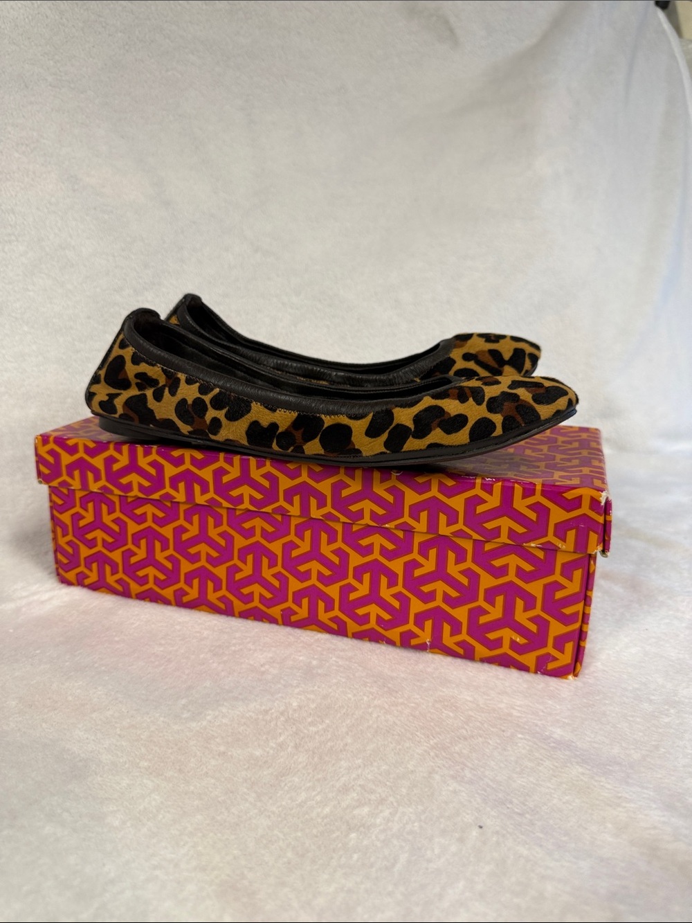 Tory Burch Leopard Print Ballet Flats - Brown/Black